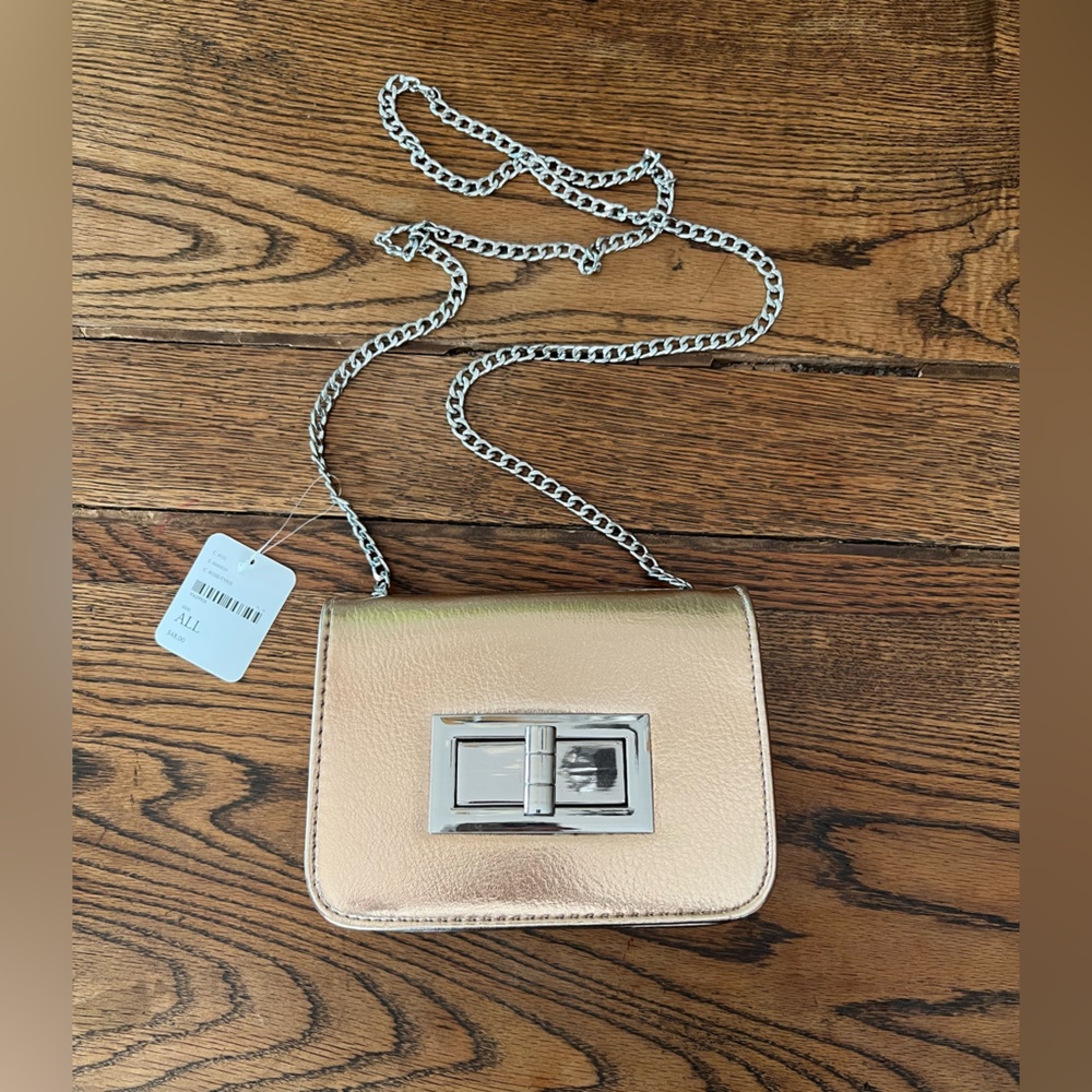 Free people rose gold crossbody bag